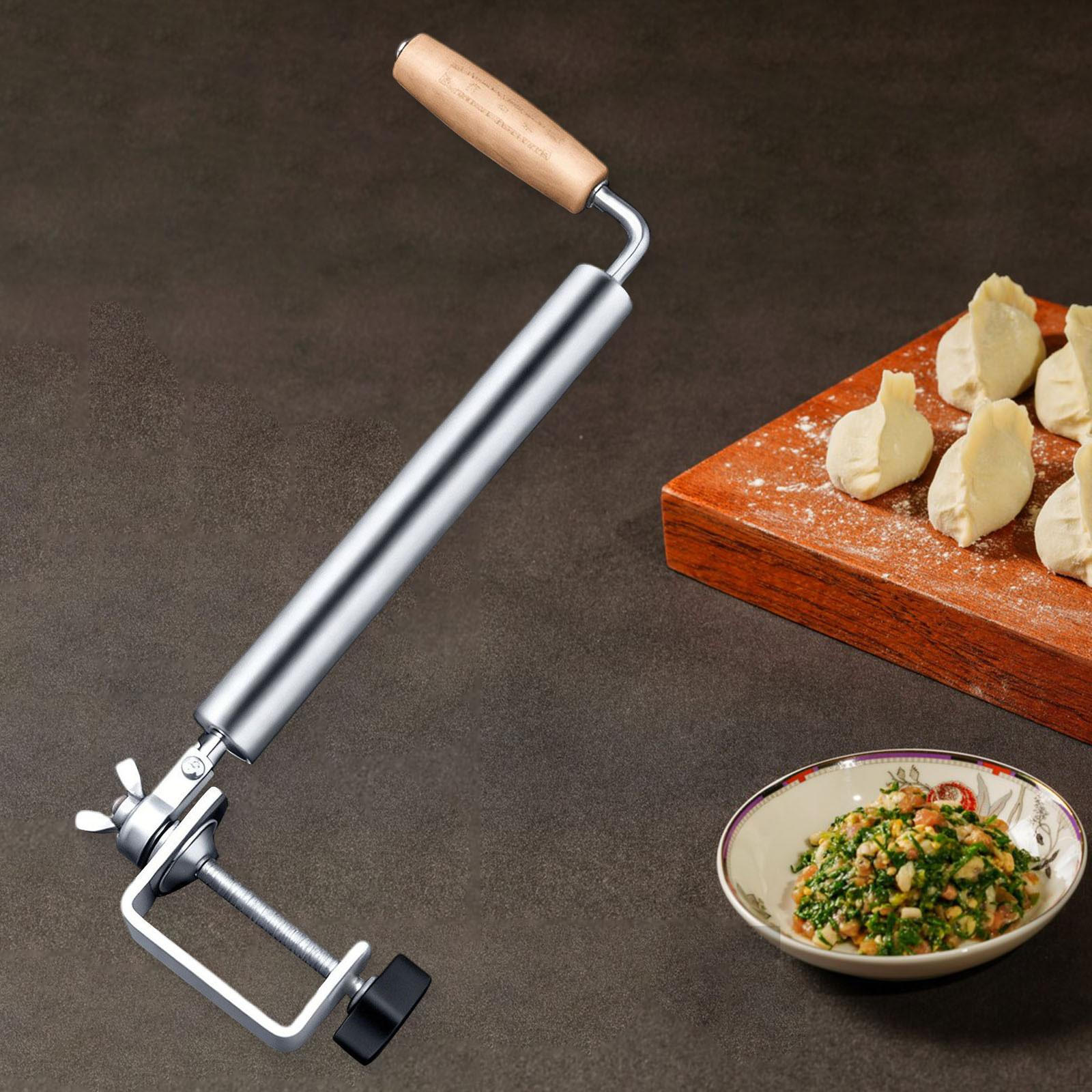 

Roller Rolling Pin Stainless Steel,Creative,Compact Wooden Handle with Desk Clamp Pizza Dumpling Pie