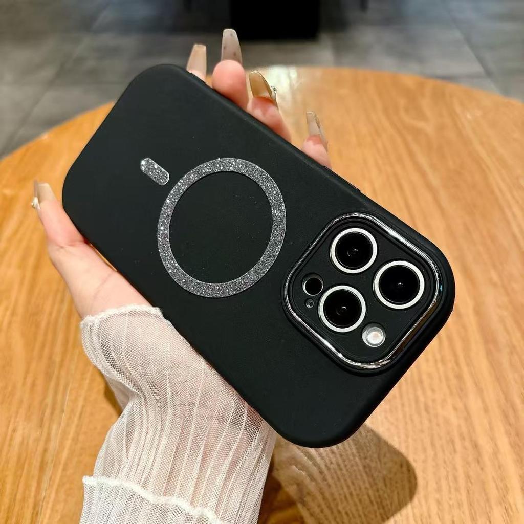 Glitter Magnetic iPhone 17 Pro Case, Skin-Feel Macaron Design with Precise Cutouts, Full Coverage for iPhone 16 Pro and 15.