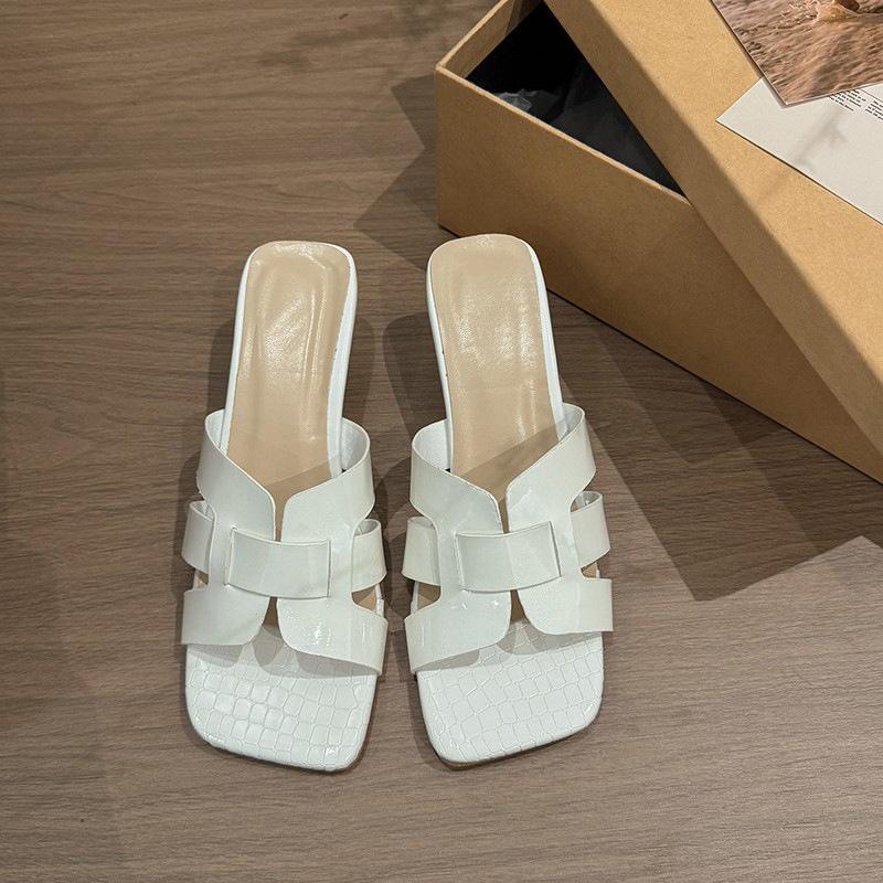 

Slippers women wear fashion outside summer women s 2025 new high heels pedal Roman cool slippers women 35
