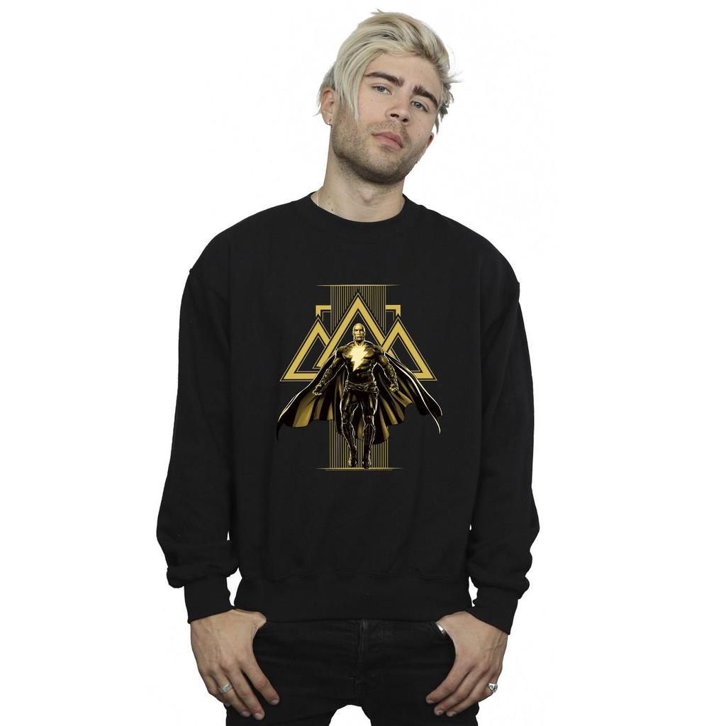 DC Comics Mens Black Adam Rising Golden Symbols Sweatshirt
