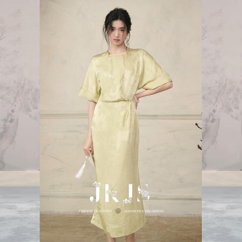 JK&JS 'Ru Meng Ling' Heavyweight Rayon-Linen Jacquard New Chinese Style Dress