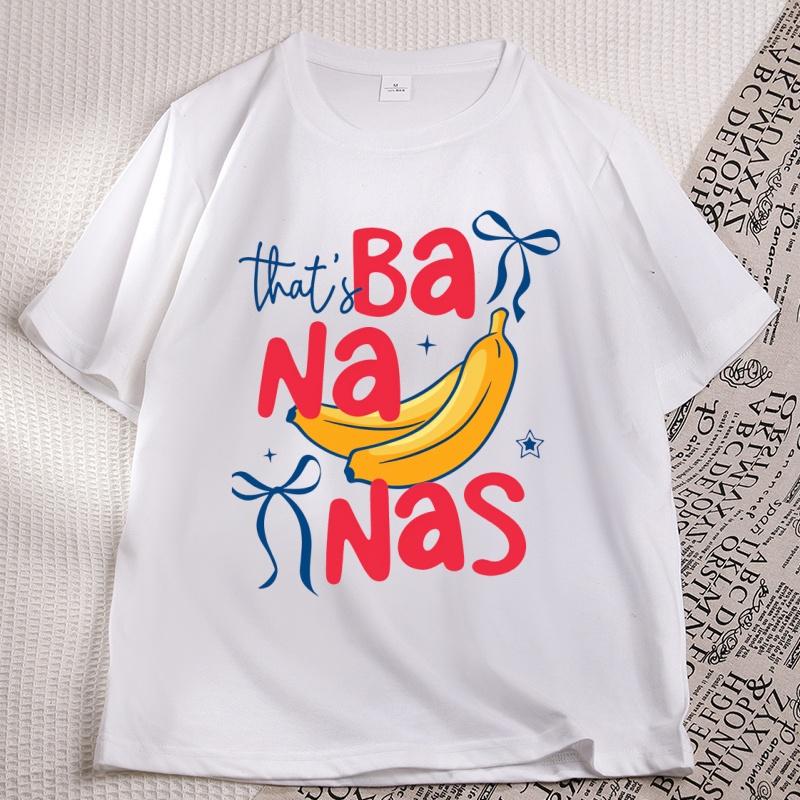 Thats Bananas T Shirts Summer Fruit Tshirt Retro Graphic Tee Banana Graphic Tee Trendy O Neck Short Sleeve Tshirts Clothing