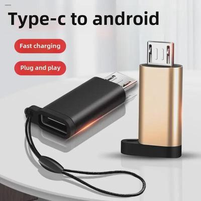 USB-C To Micro USB Fast Charging Data Adapter for Android Devices, Aluminum Alloy.