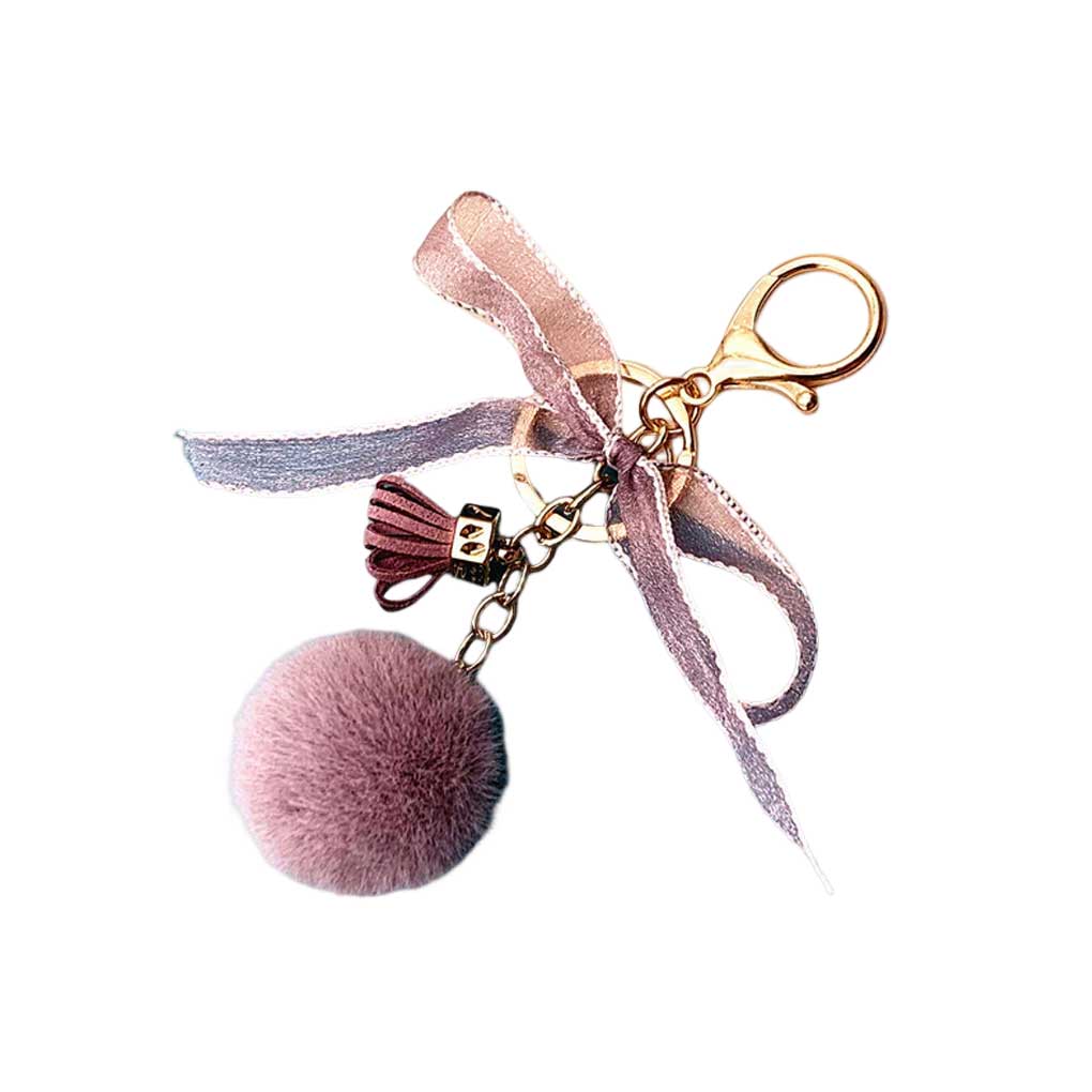 Keychain Modern Fashion Tousy Auto Key Ring Portable Simple Bag Pendant Artificial Fur Buckle Women Party Birthday Gifts