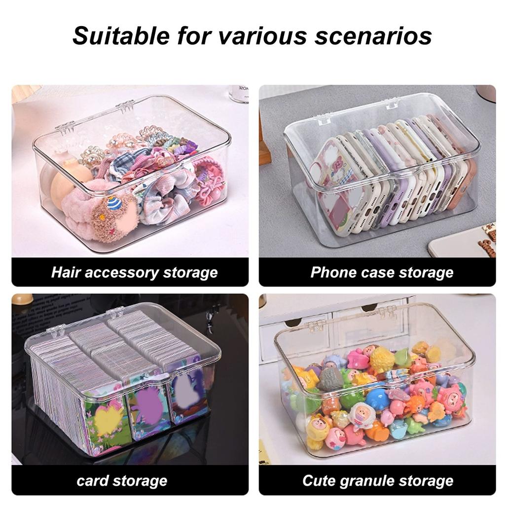 Plastic Storage Box, Covered Storage Box, Flip Top Desktop Storage Container, Office Supplies, Stationery, Cosmetics Storage