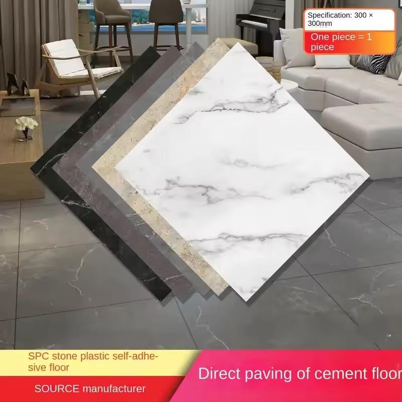 

Imitation Marble Tile Floor Sticker PVC Waterproof Self-adhesive for Living Room Toilet Kitchen Home Floor Decor 3d Wall Sticker 5pcs