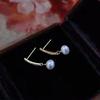 Mori Hong Kong Style S911 Silver Needle Thin Stud Earrings Simple Natural Freshwater Pearl Pendant Earrings Jewelry Women's High Sense