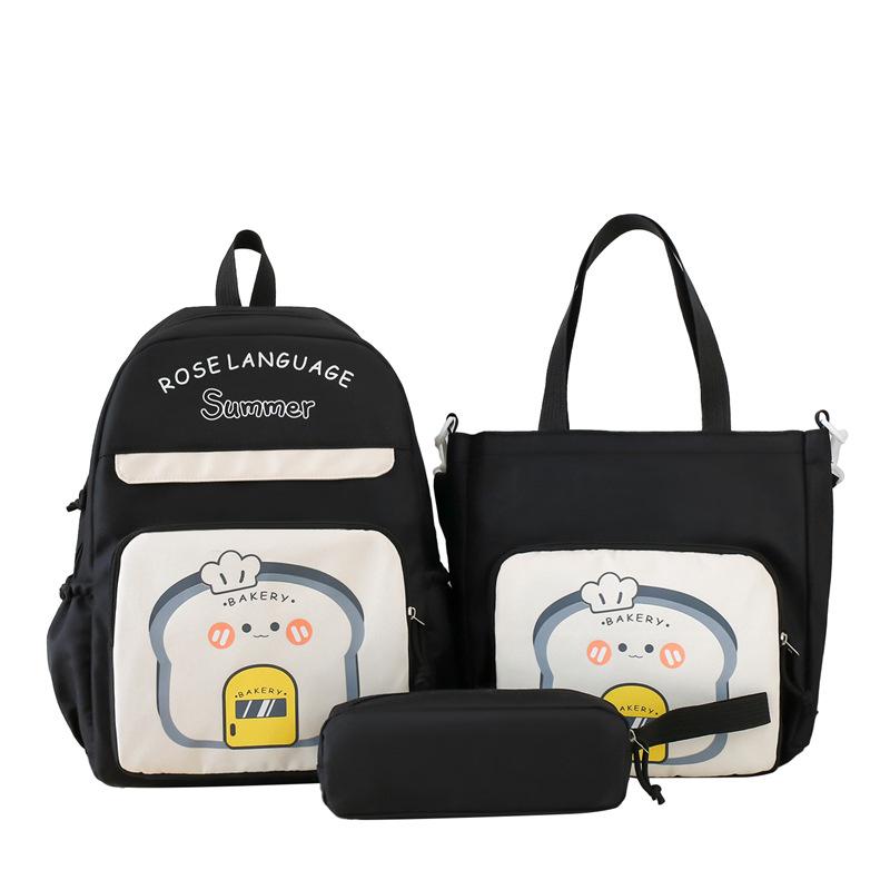 Dreiteiliges Rucksack-Set Studenten-Schultasche Jungen Mädchen Rucksack mit großem Fassungsvermögen Cartoon Kinderrucksack