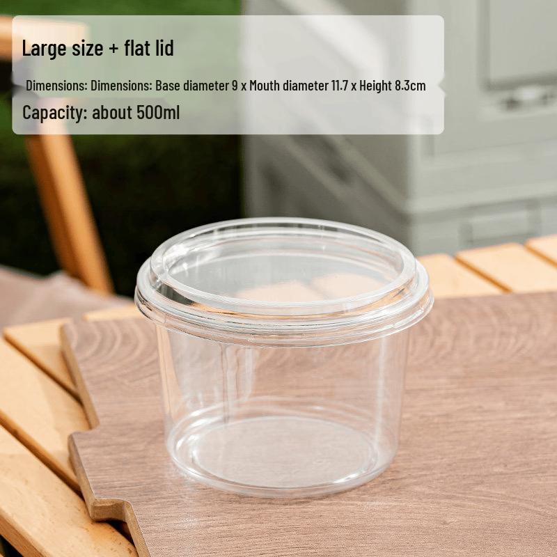 Erheshen Disposable Thickened Dessert Bowls with Flat Lids