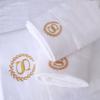 Embroidered Customized Logo White Towels Sets 100% Cotton Terry Luxury Bath Towel Hotel Towels for Spa