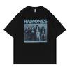 2025 Men Women Ramones Retro American Street Punk Drop Shoulder Loose Cotton Round Neck Rock Short Sleeve T-shirt