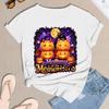 Women's Halloween Print Short Sleeve T-Shirt Casual Neck Tee Top