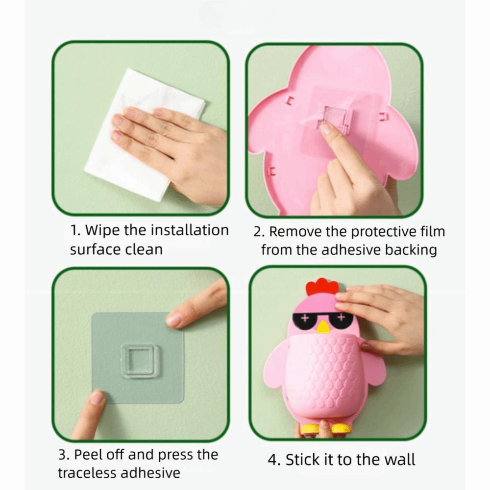 No Punching Toothbrush Toothpaste Holder Drainable Kitchen Hanging Basket Cute Bathroom Shelf