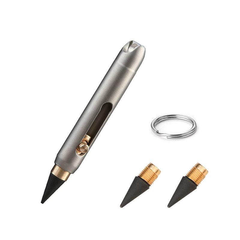 

Mini Titanium Alloy Forever Everlasting Pencil Desk Decor Pocket Pen For Writing Unique Keychain Pendant School
