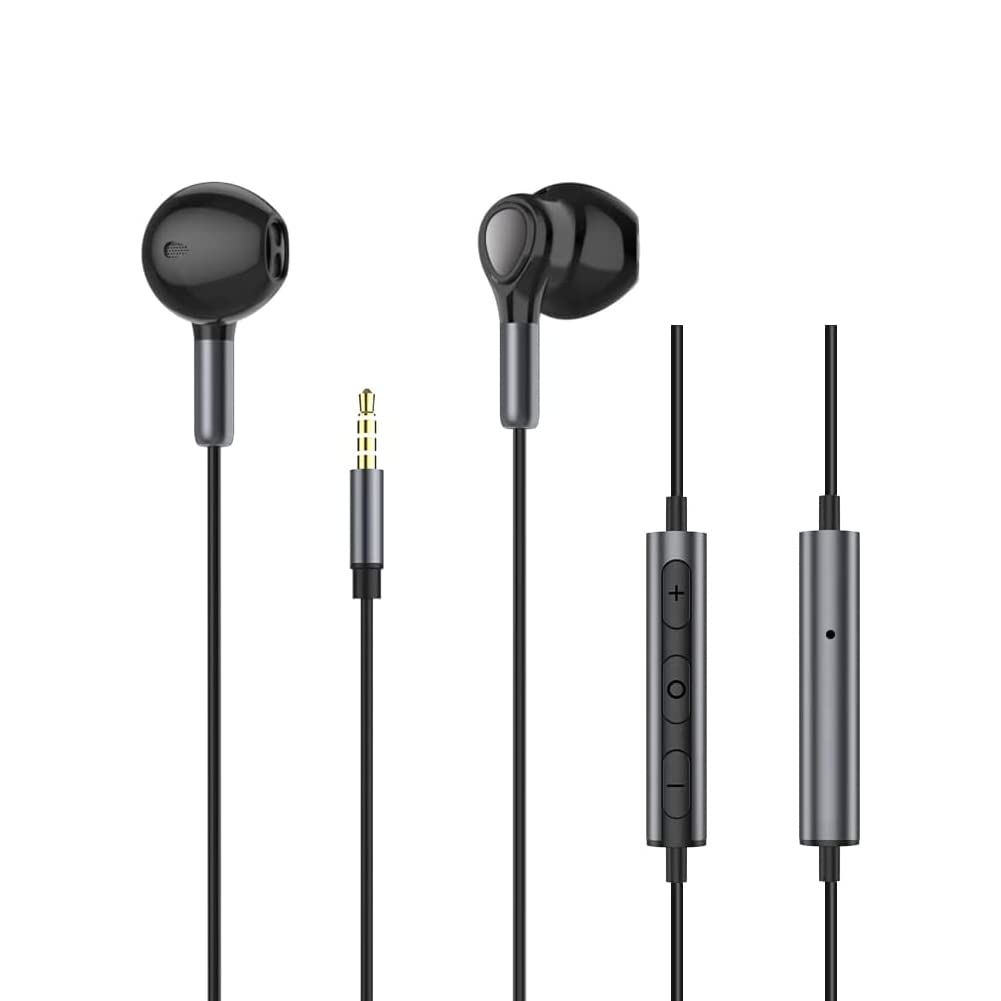 Glazata Dynamic Driver High Sensitivity MEMS Wired PC CTIA Standard Stereo Wired with Compatible with Earphone [Upgraded & Microphone] 3.5mm