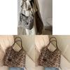 Canvas Leopard Print Large Capacity Crossbody Bag For Daily Fashion And Short Trips