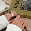Elegent Vintage Wave Enamel Drip Glaze Rings For Women Korean Handmade Graffiti Open Ring Bohemia Jewelry Travel Gifts