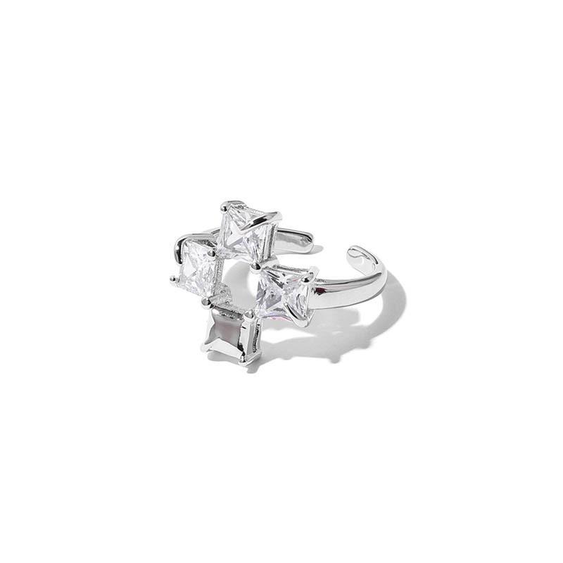 

Super Fashionable Retro Stacked Emerald Zircon Ring Women S Design High-End Temperament Open Index Finger Ring