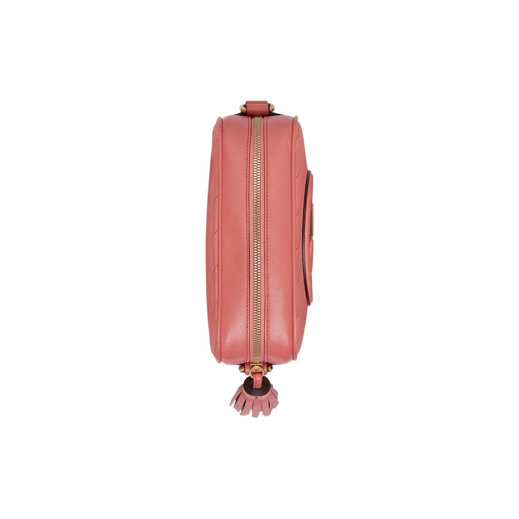 Gucci Blondie Interlocking Double G Logo Zipper Tassel Leather Crossbody Shoulder Bag Women bags Pink 742360-1IV0G-6701