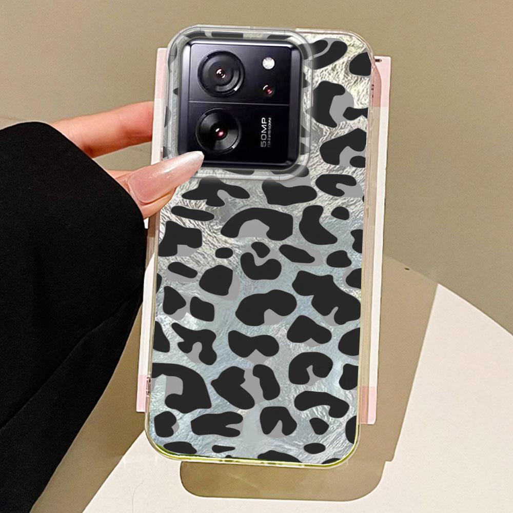 Retro Red Leopard Vortex Texture Phone Case for Xiaomi 13T 14T 11 Lite Poco X5 M6 Pro X6 X3 Pro NFC C75 C71 C65 C61 M5S Cover