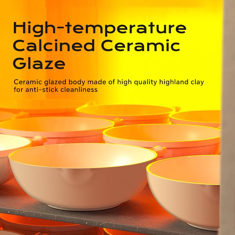 DONNOR Nonstick Die Casting Stock Pot Micro Pressure Soup Pot with Lid 4.7QT Induction Compatible Ceramic Casserole