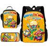 Cartoon toys Super Zings SuperThings Child School Backpack with Lunch Bags ,Pencil Bags ,School Bags for Boys Girls Best Gift