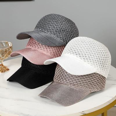 Hardtop Einfarbige Sonnenschutz-Baseballkappe, Atmungsaktive Mesh-Entenschnabelkappe Für Herren Und Damen, Vielseitig