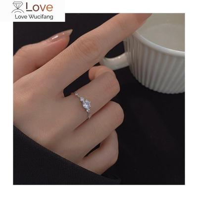 Bling 925 Sterling Silver Flash Diamond Ring Women Opening Adjustable Ring For Women Wedding Gift