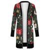 Dames Casual Lange Mouw Voorvest Gradueel Kerst Bedrukte Top Lichtgewicht Jas