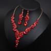 Elegant Crystal Gemstone Necklace & Earrings Set for Brides and Evening Dresses