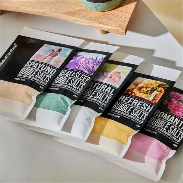 

Bubble Monkey Соль для ванны в пакетике 5 видов, выберите 1, 60 г Romance Bubble Salt