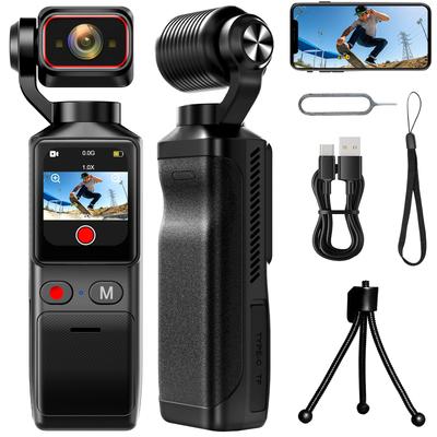 4K Resolution Mini Video Action Small Vlog Wearable Image Smartphone Touchscreen Video Rotating Battery Night 256GB Overwrite Fast Motion Ideal for