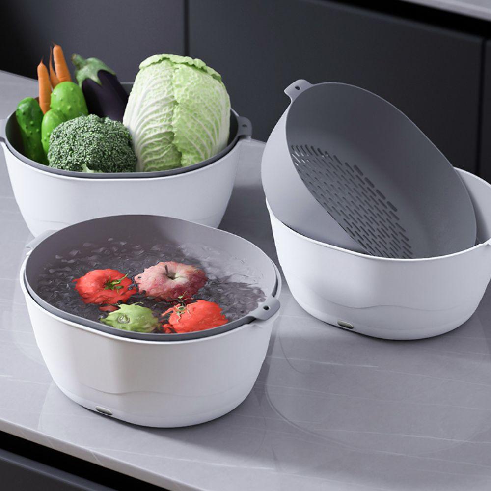 Shock-absorbing Fruit Washing Machine Large Capacity Vegetable Draining Basket Kitchen Countertop