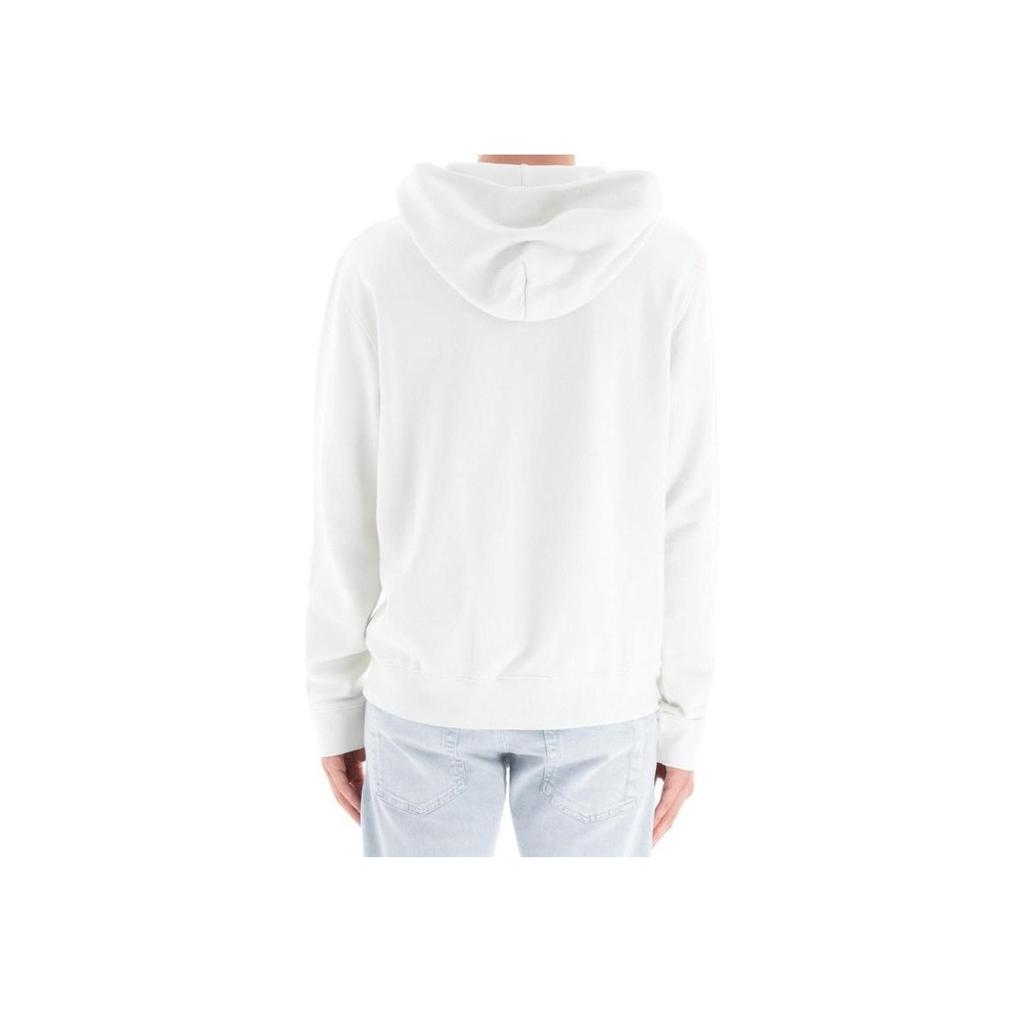 Off-White Mikina s kapucí a dlouhým rukávem s potiskem loga, běžný střih, pánská mikina, bílá OMBB034E181920010200