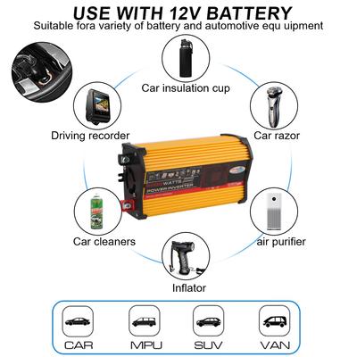 Acessórios para Carro Inversor de Potência para Carro Tomada Universal Com USB de 4,2A Montado no Veículo Conversor AC Doméstico DC 12V Para 220V 6000W