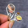 Morganite, Citrine Gemstone 925 Sterling Silver Jewelry Ring Size 4