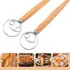 Dough Whisk Large Wood Handle Danish Whisk Bread Dough Hand Mixer Kitchen Whisk Mixer Manual Egg Beater Baking Tools Accessories