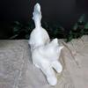 Halloween Ghost Cat Statue Glow-in-the-dark Black White Ghost Cat Resin Figurine Ornament Desktop Decoration Cat Lovers Gift