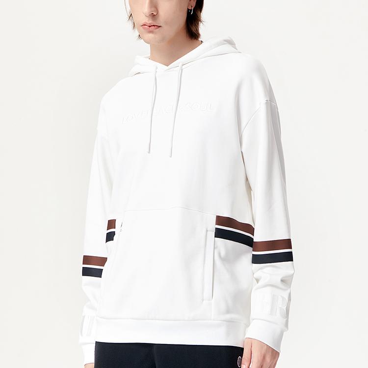 Fila Fusion Color Block Logo Sports Loose Hoodie Men hoodies White T11M145207F-WT