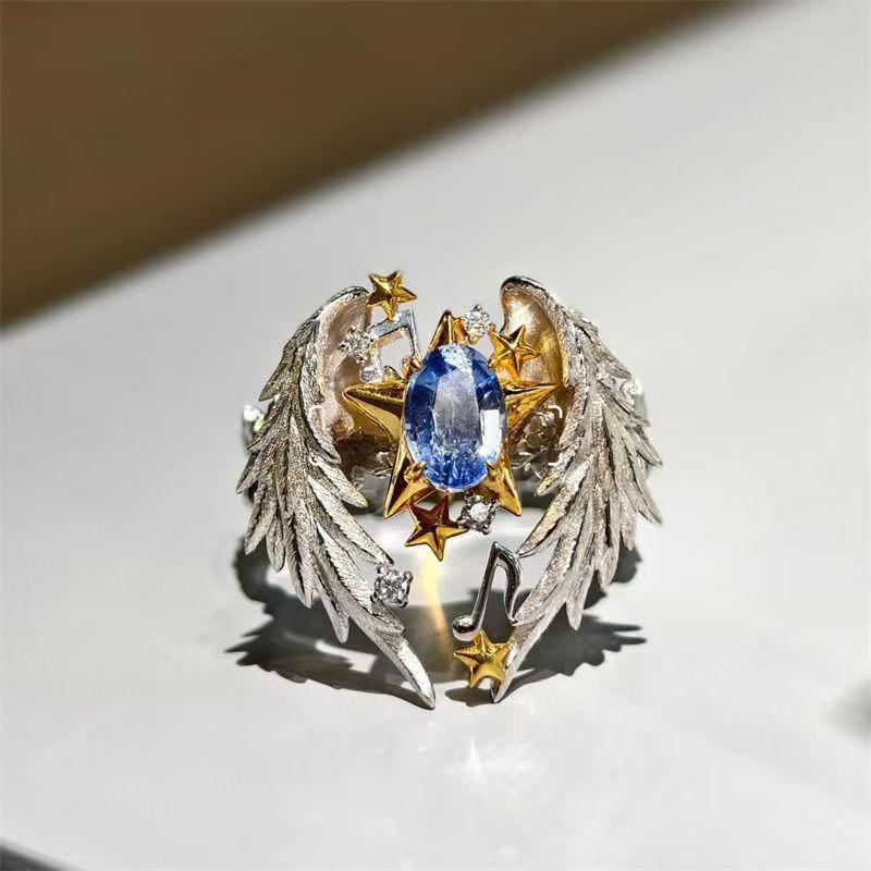 Angel Wings Ring Vintage Versatile Adjustable Open Ring Punk Hip Hop Jewelry