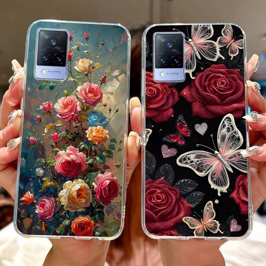 Cute Painting Phone Case For Vivo V21 V21e 4G 5G Soft Silicone TPU Back Covers For Vivo V21s V21 V21E Cases Bumpers