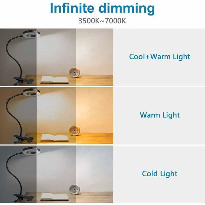 LED Schreibtischlampe Klemme 48LED 3 Modi, USB
