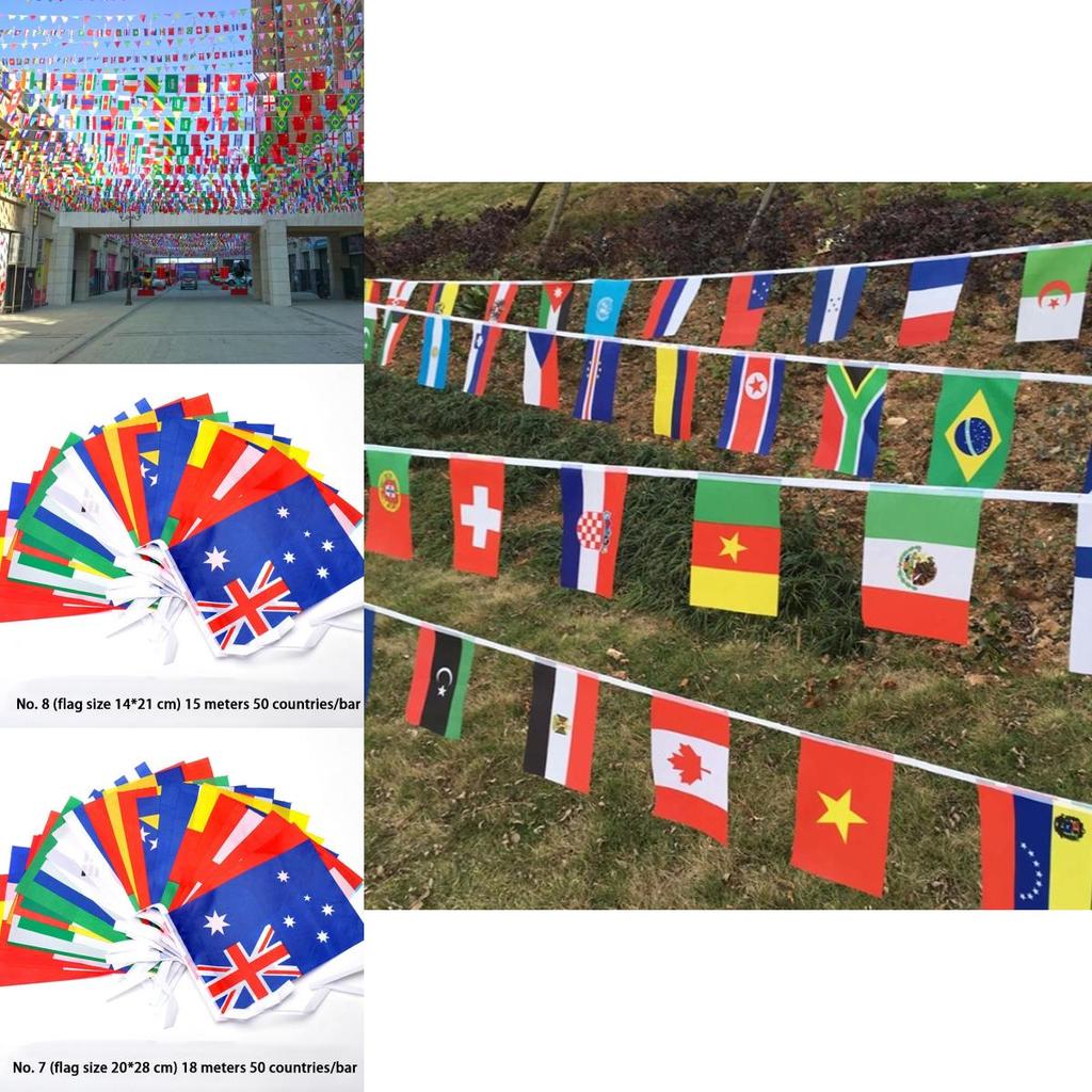 Multi-cultural Party Hanging Decor 50-100pcs Flags Of Different Assorted Countries