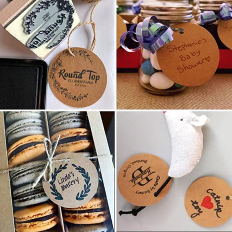 100pcs 6cm Round Kraft Tags Universal Diy Blank Tags With 20m Jute Twine For Wedding Birthday