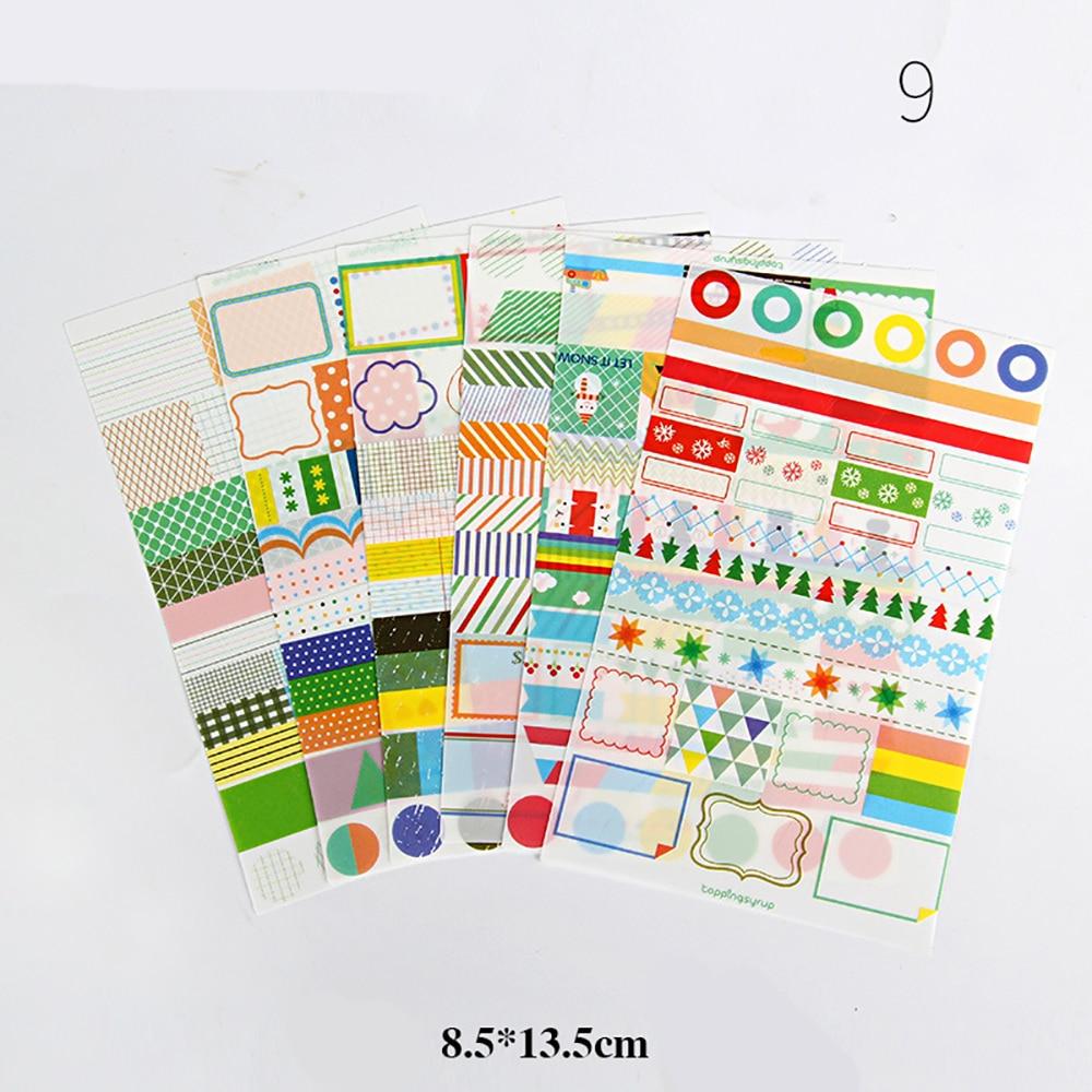 6 Sheets Cartoon Creative Stickers DIY Scrapbook Diary Phone Decorative Stickers Stationery