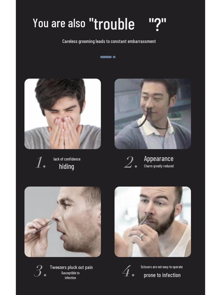 Men's USB Rechargeable Multifunction Nose & Eyebrow Trimmer Set