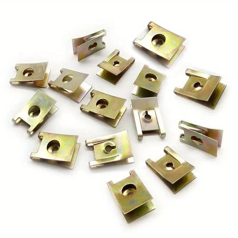 Metal U-Type Clips for Car Motorcycle Bumper Fender Trim Panel Fastener Leaf Board Fastener Anti-rust Grommet Screw Clip Gasket