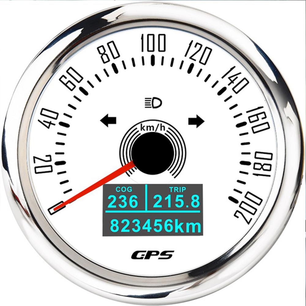Waterproof 85MM GPS Speedometer With GPS Antenna 7 Color Backlight For Motorcycle Marine Boat Car Truck Speed Gauge Meter 12V24V