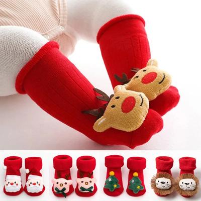 Baby Weihnachtsstrümpfe für Neugeborene Rutschfeste Kleinkind Säugling Winter Socken Niedliche Baumwolle Kinder Boden Socken für Mädchen Jungen Kleidung