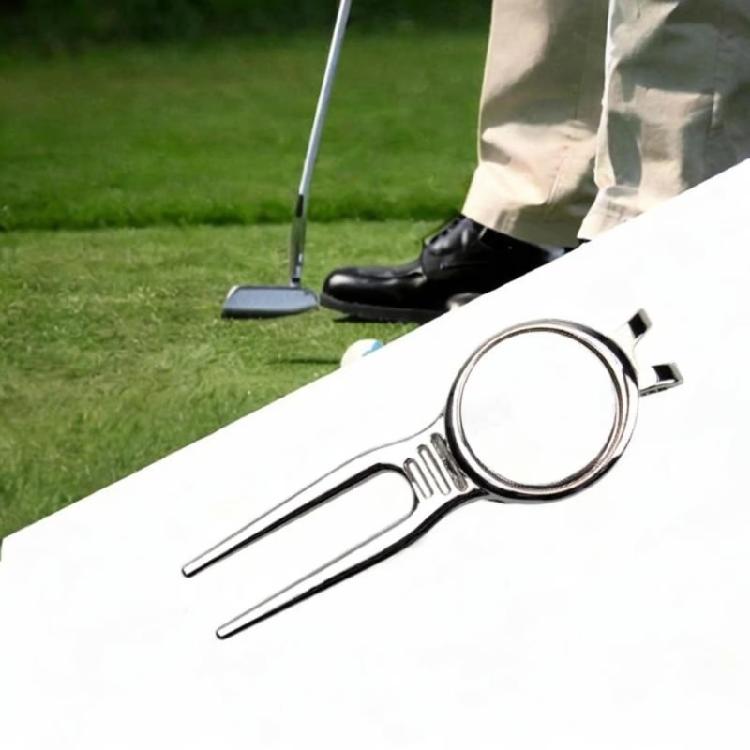 Aluminum Alloy Golf Repair Pitch Fork Tool Golfs Divot Repair Tool with Magnetic Putting Green Fork Golfs Accessory